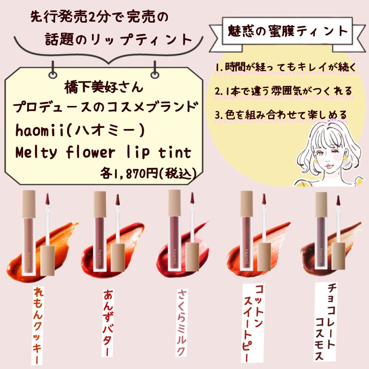 Melty flower lip tint/haomii/口紅を使ったクチコミ（1枚目）