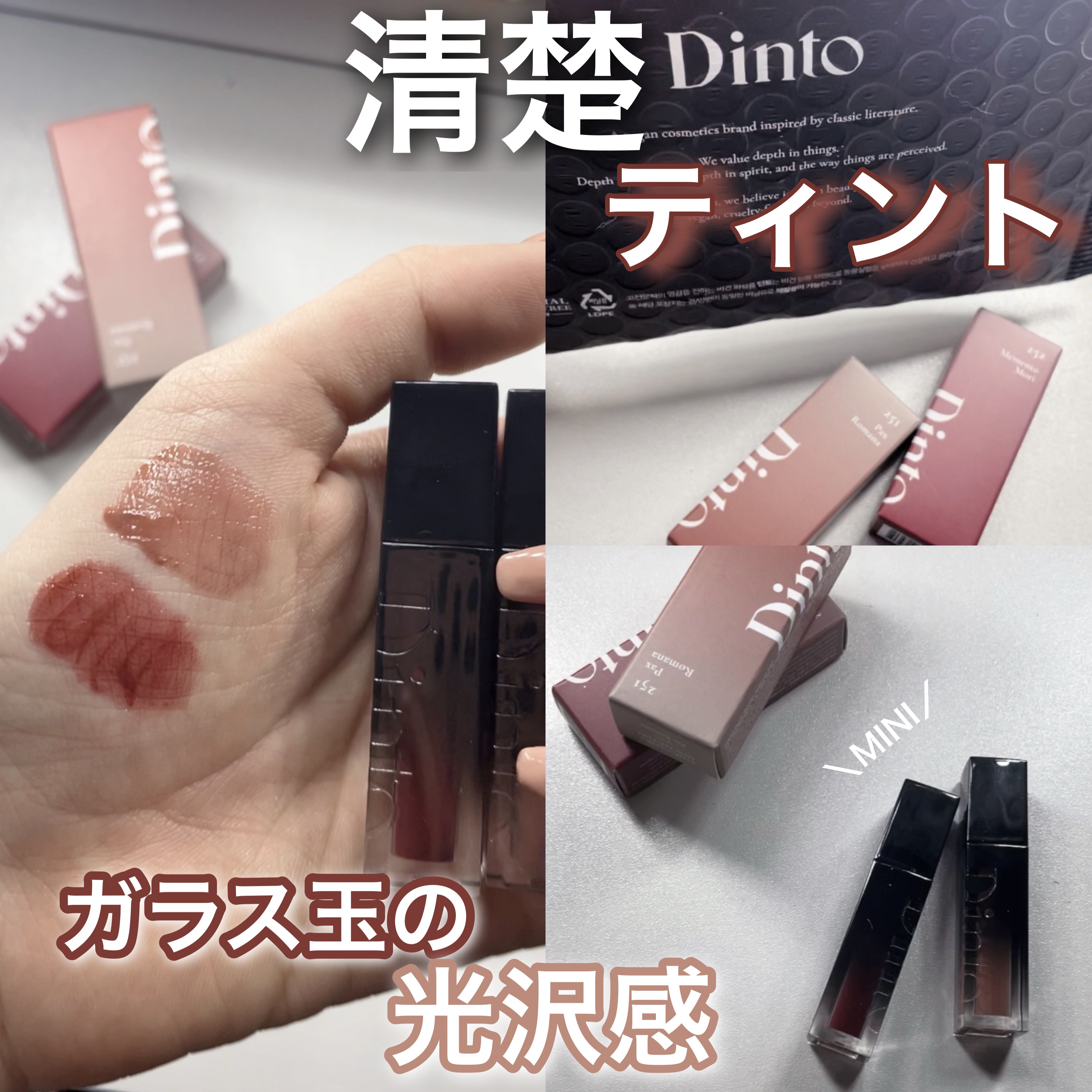 ブラーグロイリップティント ブラーグロウイMINIリップティント Duo (パックスロマーナ+メメントモリ) /Dinto/リップティントを使ったクチコミ（1枚目）