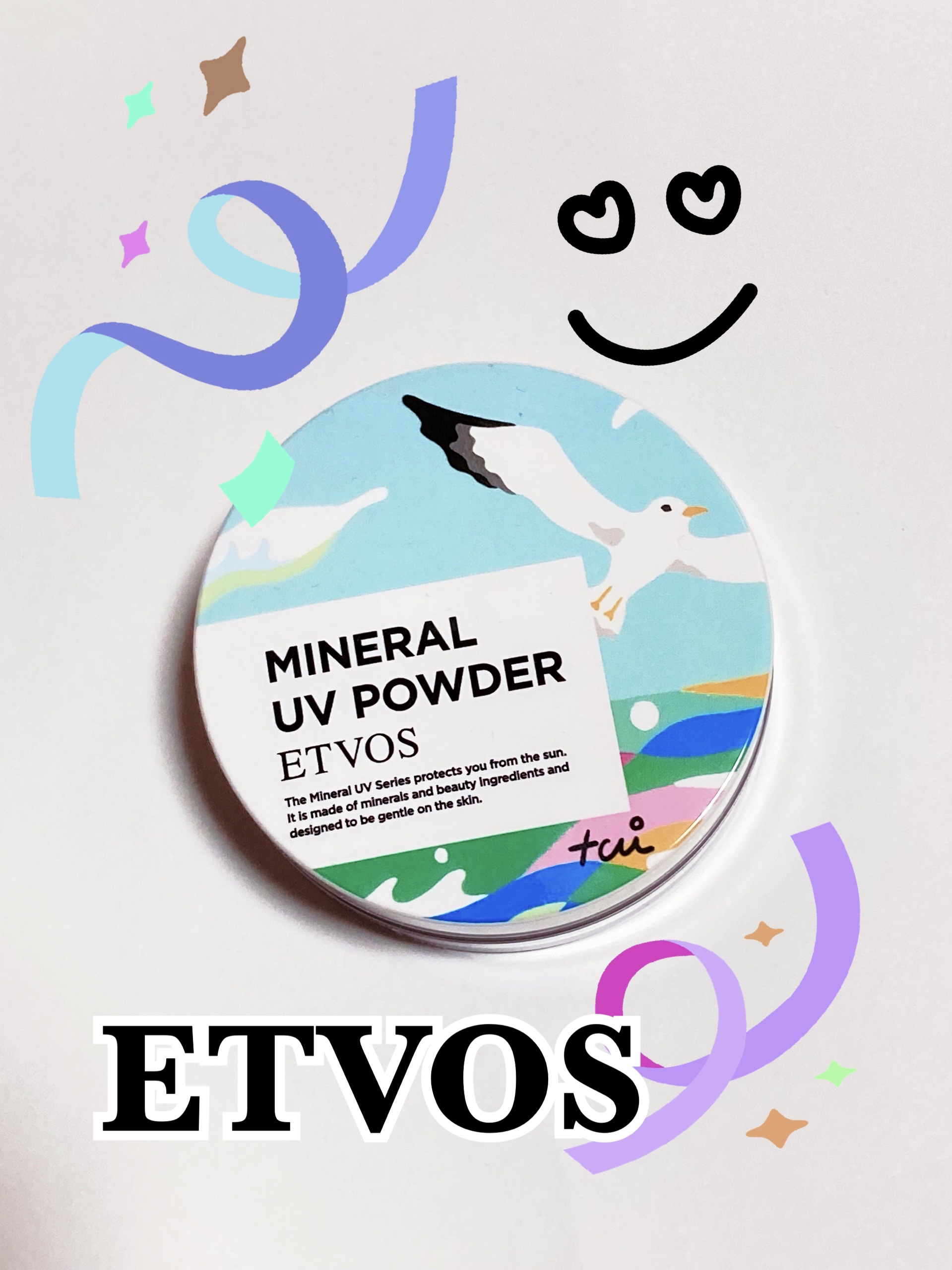 ミネラルUVパウダー ペールラベンダー(松尾たいこ氏限定デザイン)/エトヴォス/ルースパウダーを使ったクチコミ（1枚目）