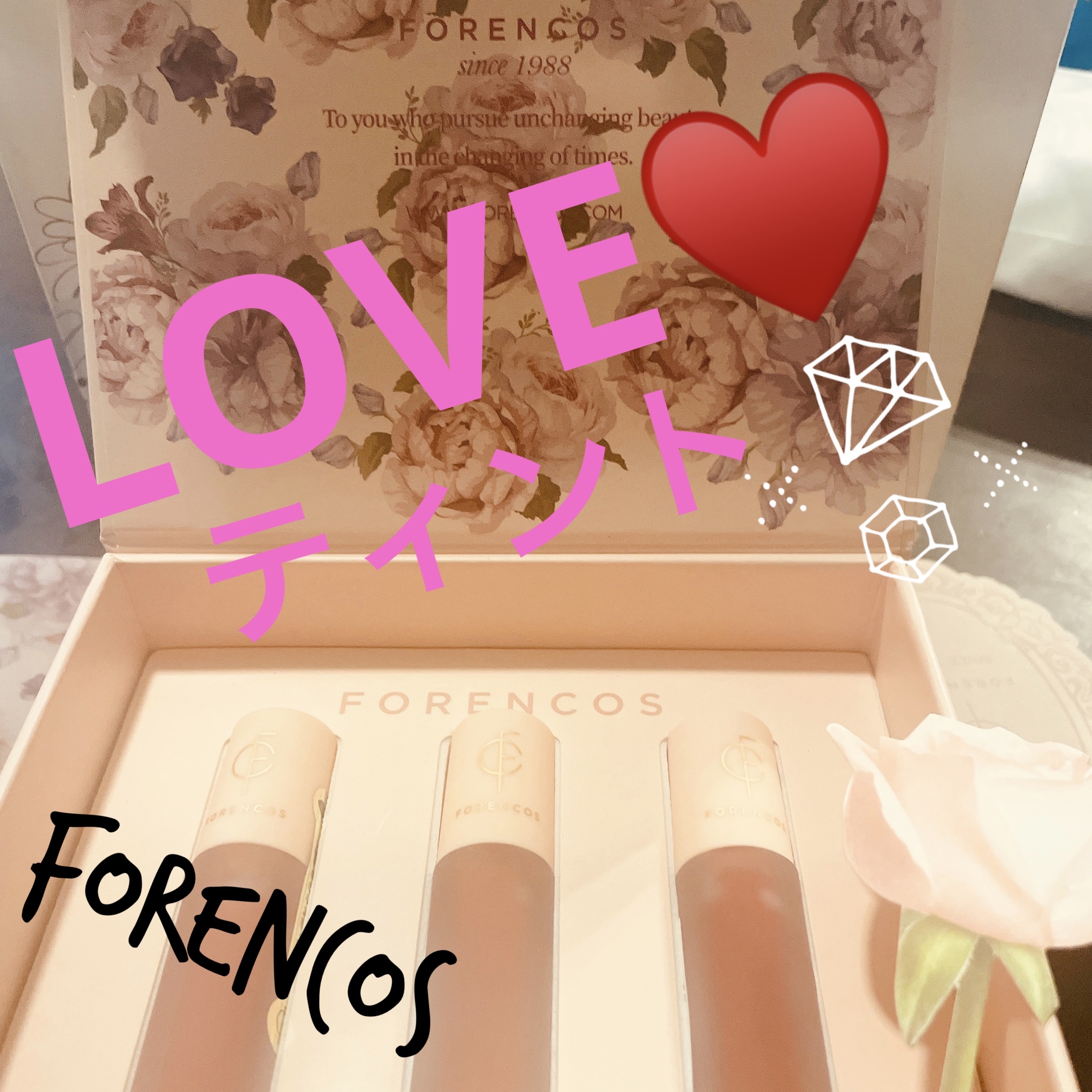 タトゥーベルベットミニティントセット/フォレンコス/リップティントを使ったクチコミ（1枚目）