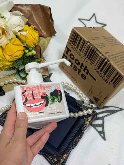 toothpaste tea tree oil + sea salt/SLOWCORP/歯磨き粉を使ったクチコミ(4枚目)