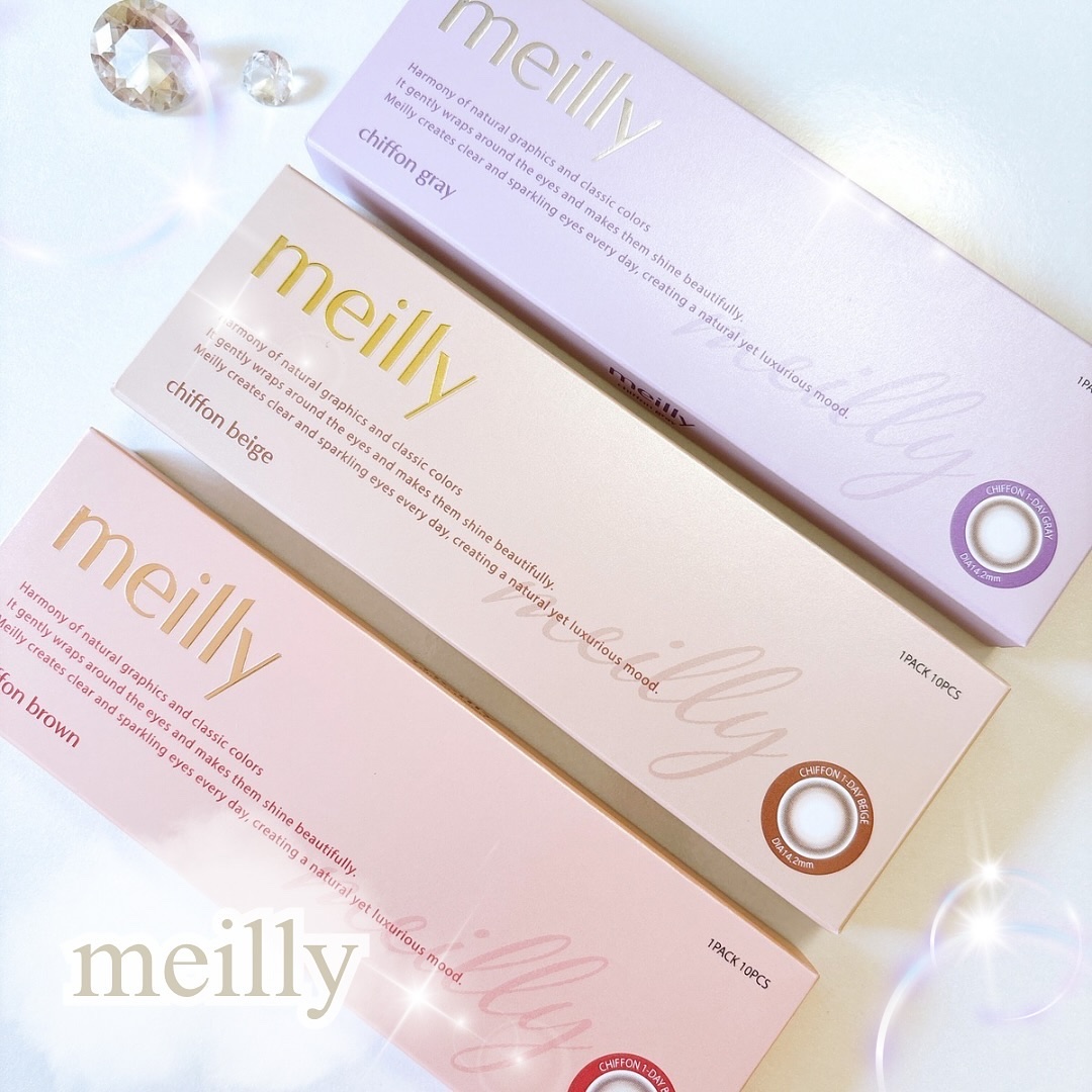chiffon/meilly/ワンデー（１DAY）カラコンを使ったクチコミ（1枚目）