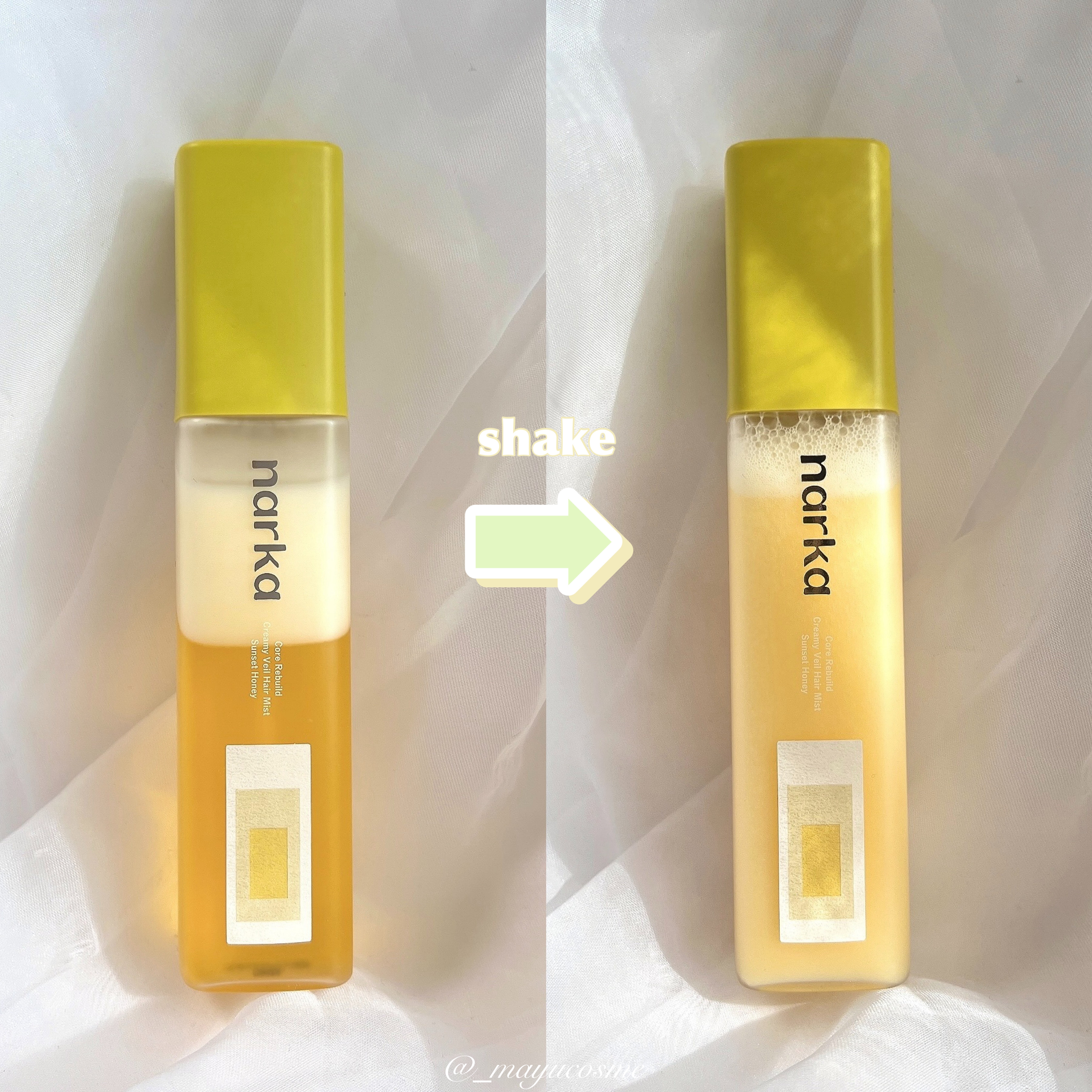 クリーミーベールヘアミスト サンセットハニー/narka/ヘアミストを使ったクチコミ（2枚目）