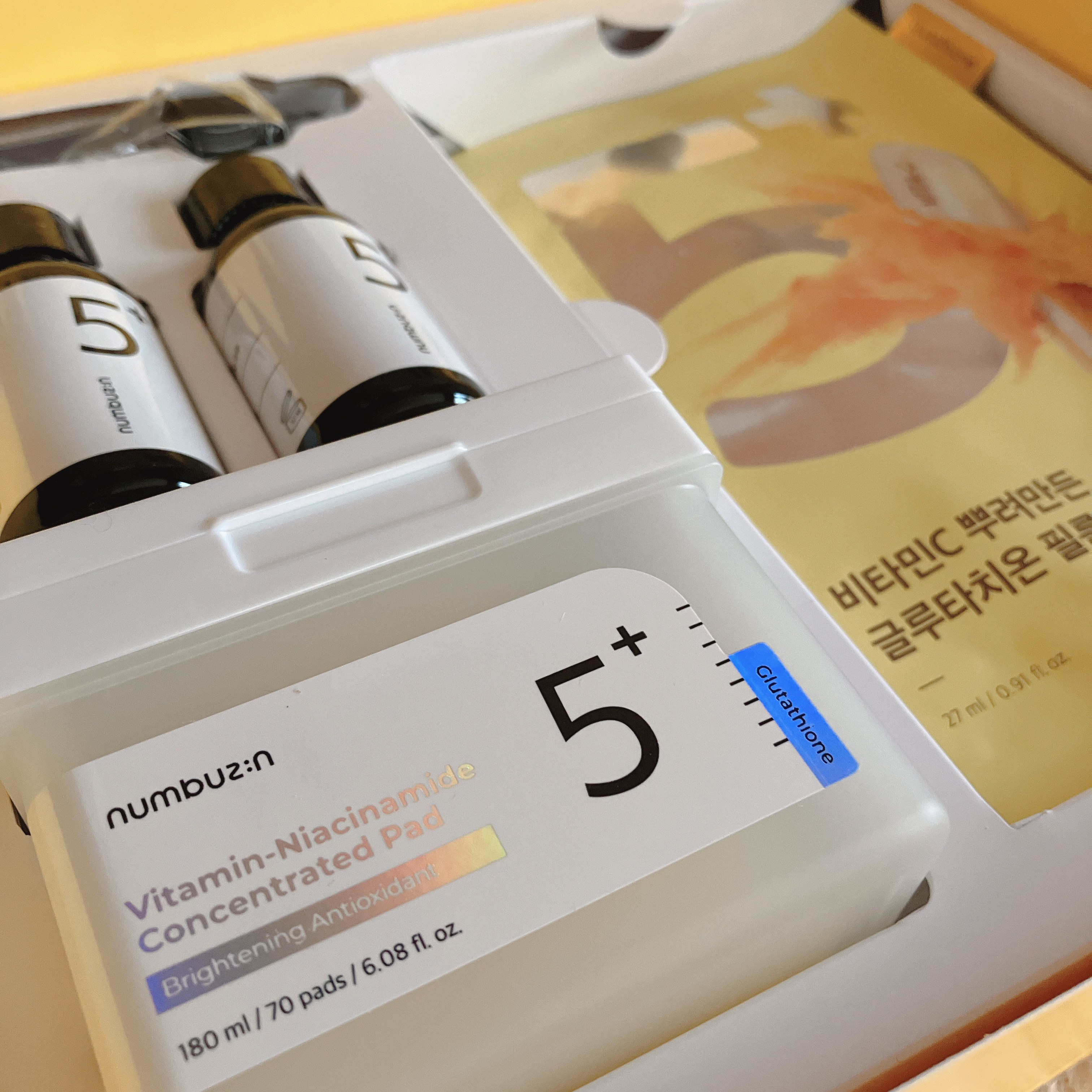 5番 白玉グルタチオンＣフィルムパッド/numbuzin/トナーパッドを使ったクチコミ（1枚目）