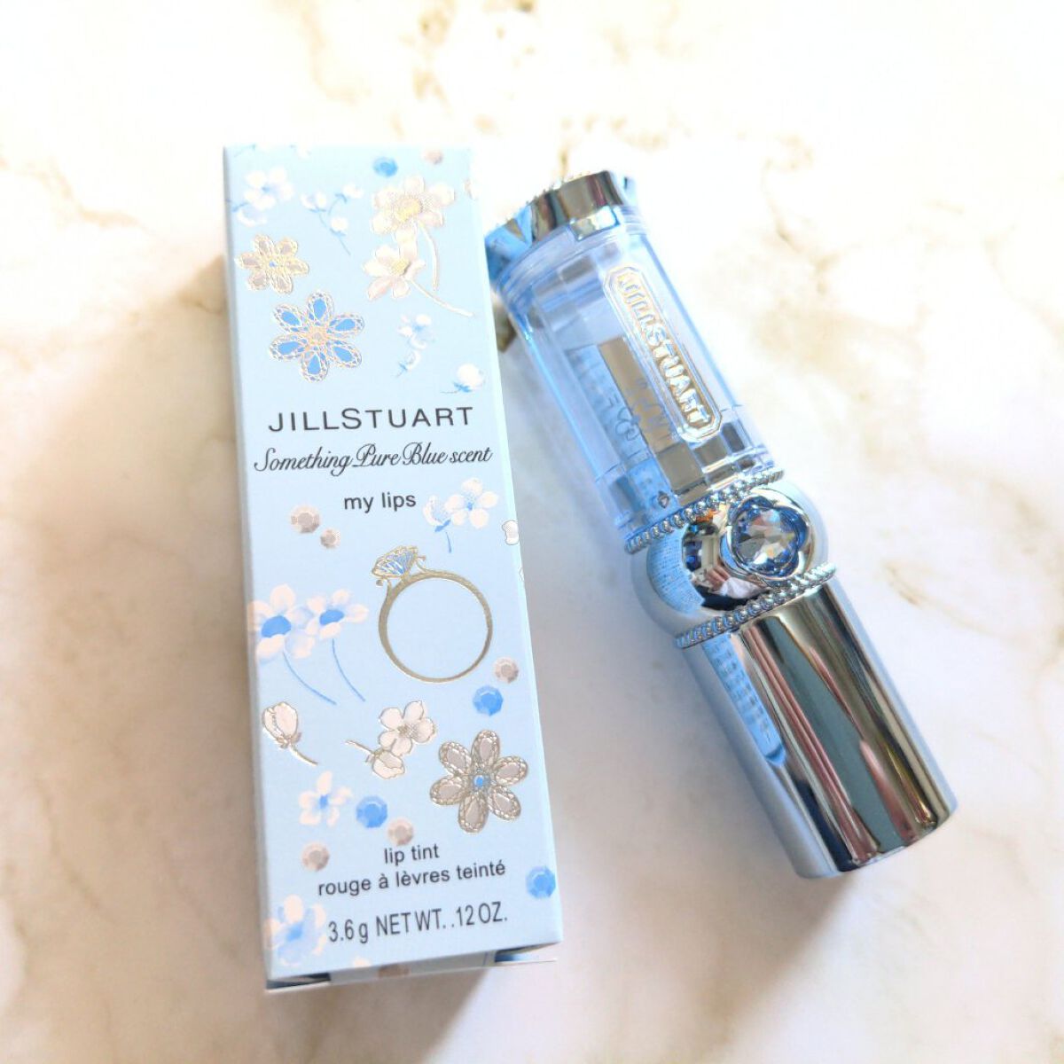 サムシングピュアブルー セント　マイリップス 01 my dearest blue ring/JILL STUART/口紅を使ったクチコミ（1枚目）