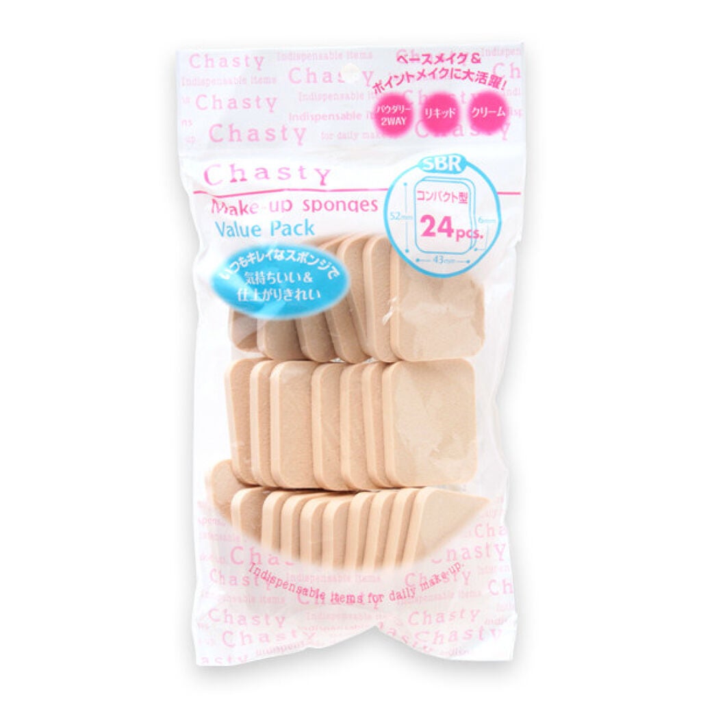 メイクアップスポンジ バリューパック 24P コンパクト型 チャスティ