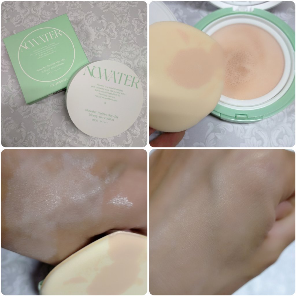 ティーツリーデイデイトーンアップサンクッション/NOWATER/日焼け止めローションを使ったクチコミ（3枚目）
