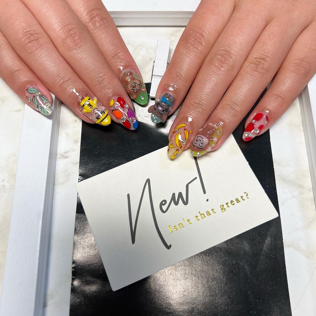 cst on LIPS 「ぬいぐるみを再現してキャラクターネイル🧙♂️🎩🐵🐶🐈🐿🎈🍃🍎..」(3枚目)