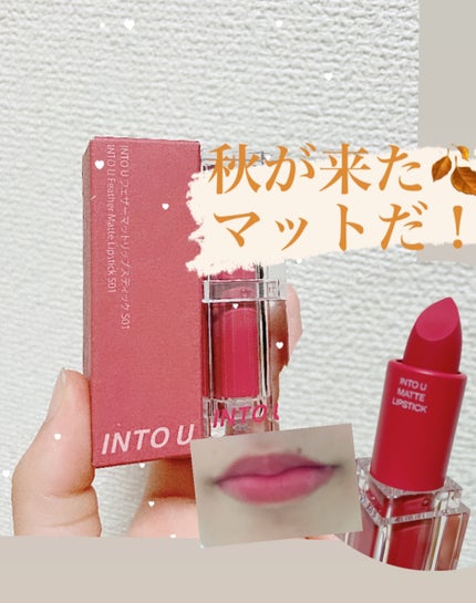 フェザーマットリップスティック/INTO U/口紅を使ったクチコミ(1枚目)