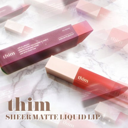 シアーマットリキッドリップ/thim/口紅を使ったクチコミ(1枚目)