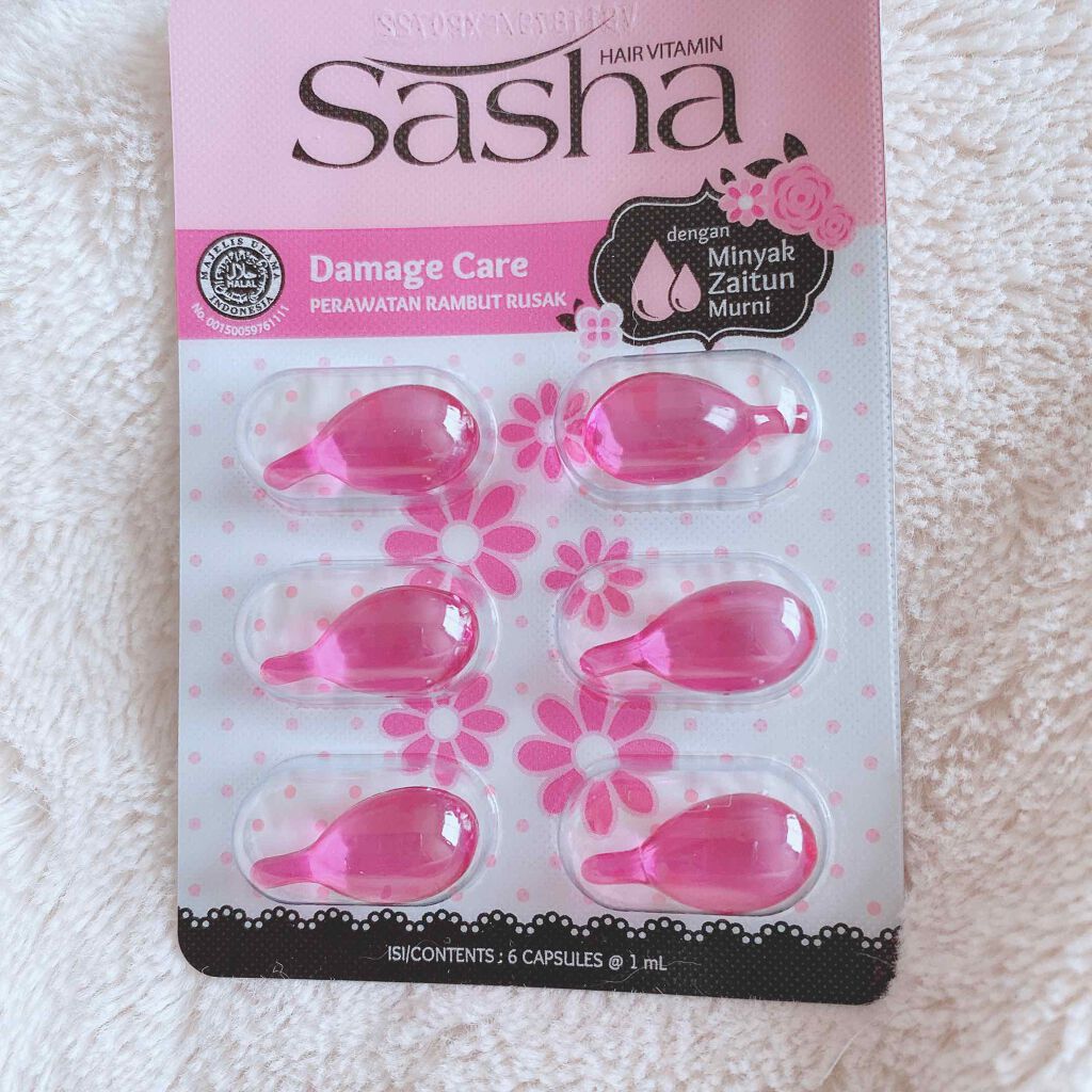 ヘアビタミン ピンク(ダメージケア)/Sasha/ヘアオイルを使ったクチコミ(1枚目)