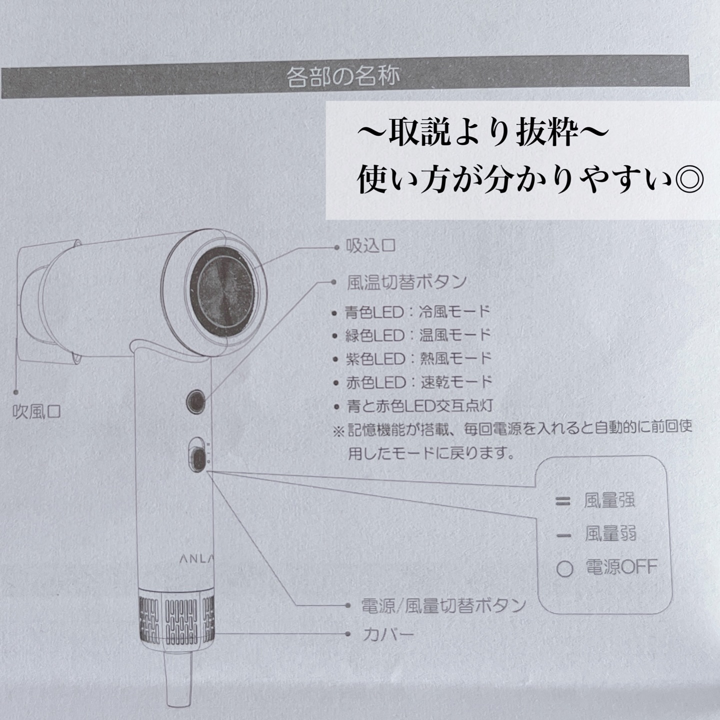 ダブルケアドライヤーse/ANLAN/ドライヤーを使ったクチコミ（3枚目）