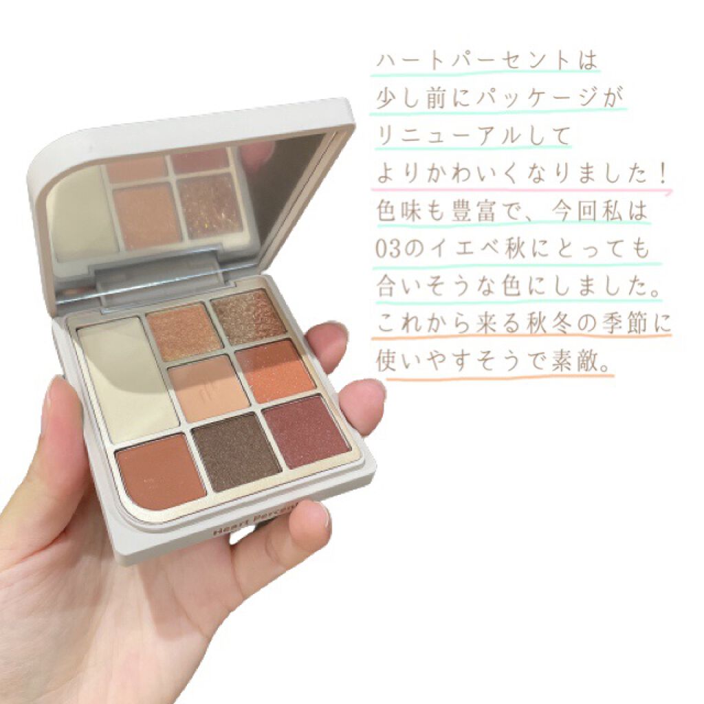 ドットオンムードアイパレット/Heart Percent/アイシャドウパレットを使ったクチコミ(2枚目)
