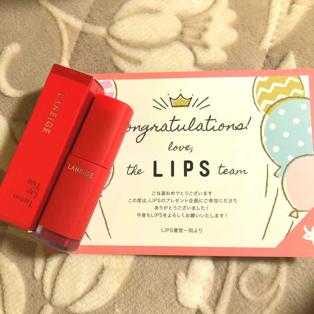 タトゥーリップティント/LANEIGE/口紅を使ったクチコミ(2枚目)