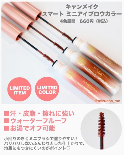 スマートミニアイブロウカラー/キャンメイク/眉マスカラを使ったクチコミ(2枚目)