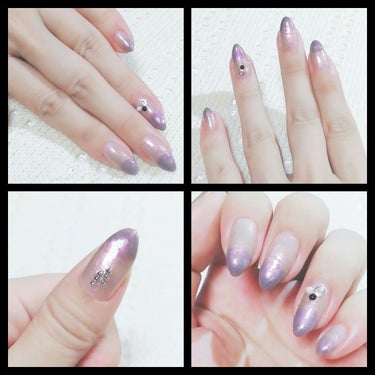 キャンドゥ クレヨン ロイヤルネイルシールのクチコミ「
キャンメイク新作の2本で
グラデーションネイルをしました💅💗

使用したのは、
N47 ダス.....」（2枚目）