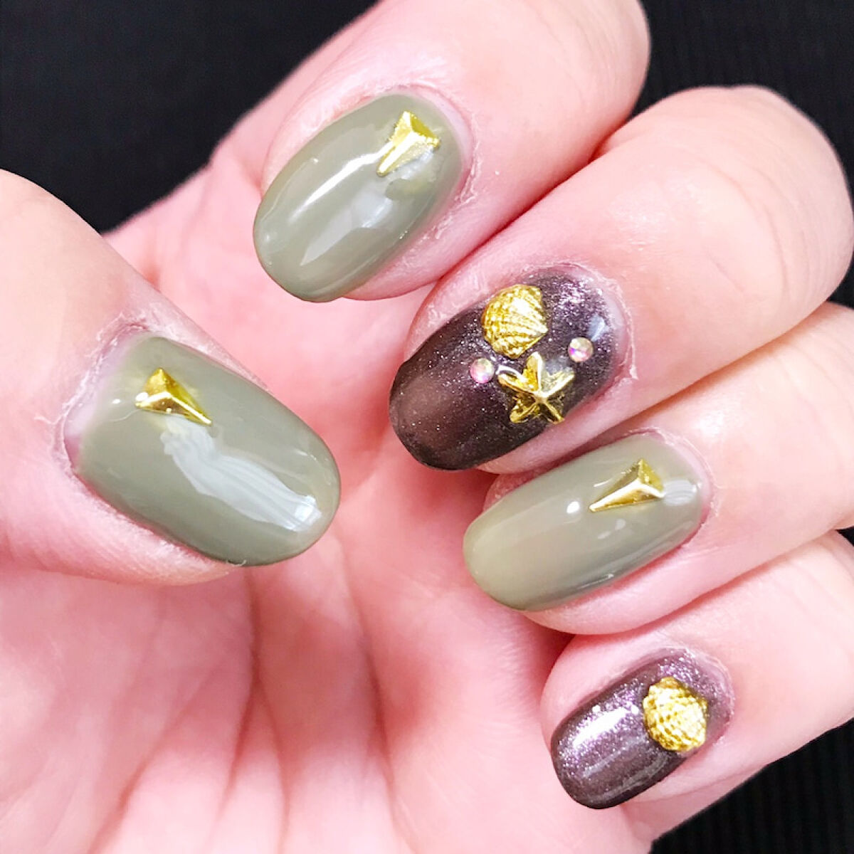 #夏ネイル,#秋ネイル,#ジェルネイル,#セルフネイル,#100均ネイル,#ブラウンネイルのネイルデザイン