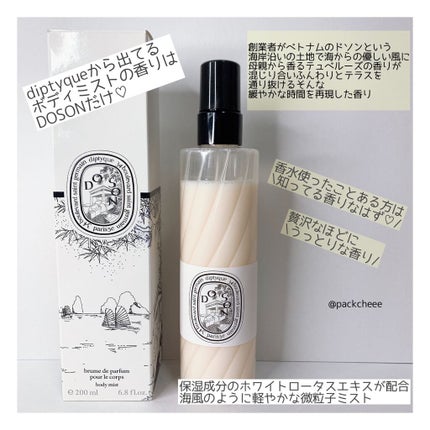 ⭐️国内正規品⭐️ ディプティック ド ソン ボディミスト フレグランス 試してみた】ボディミスト ド ソン diptyqueのリアルな口コミ
