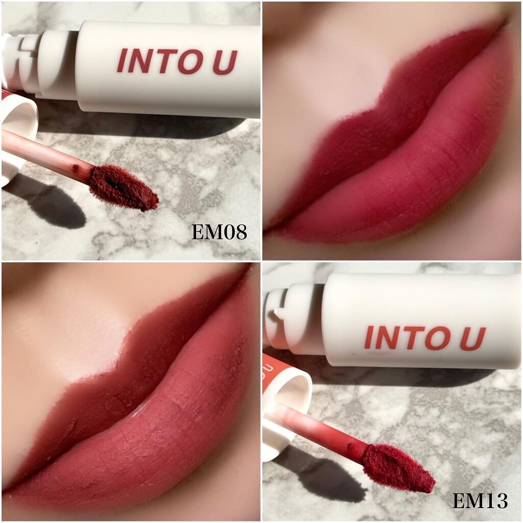 スーパーマットリップ&チークマッド/INTO U/口紅を使ったクチコミ(8枚目)
