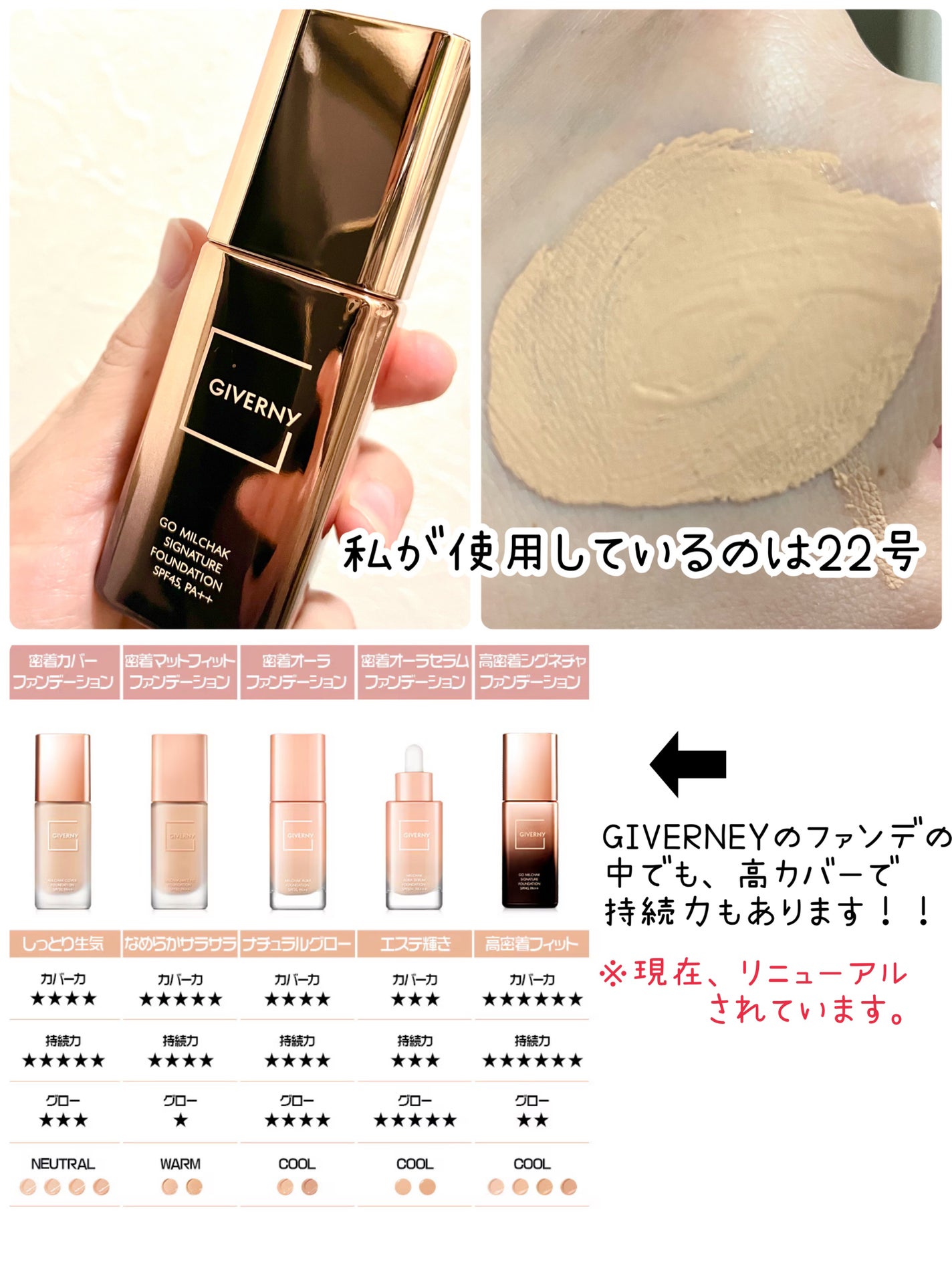 高密着シグネチャーファンデーション/GIVERNY/リキッドファンデーションを使ったクチコミ(3枚目)