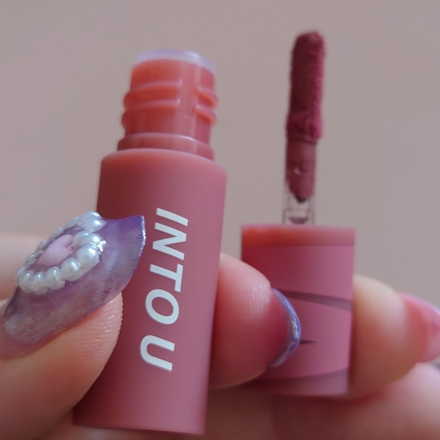 スーパーマットリップ&チークマッド/INTO U/口紅を使ったクチコミ(4枚目)