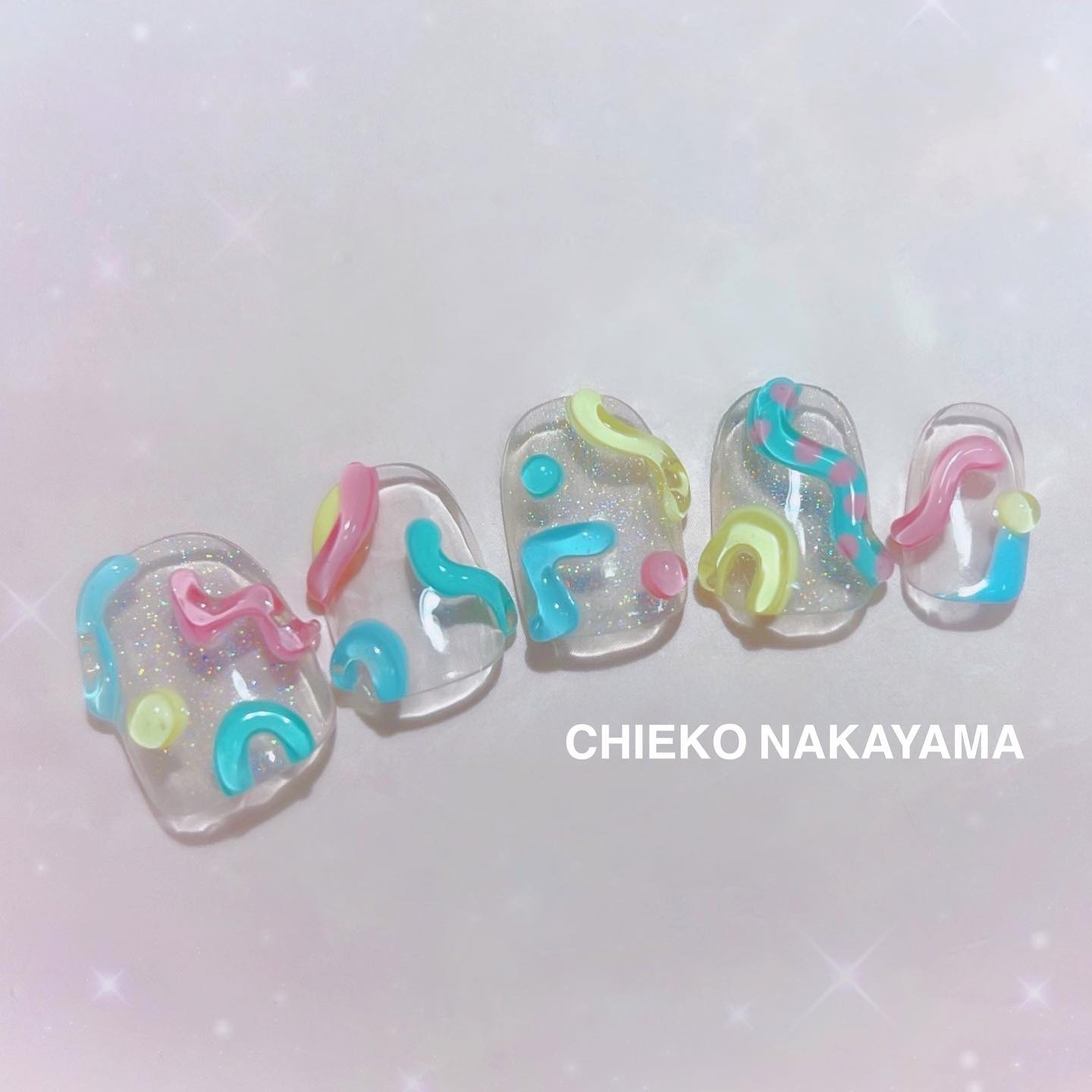 #ネイル,#ぷくぷくネイル,#うねうねネイルのネイルデザイン