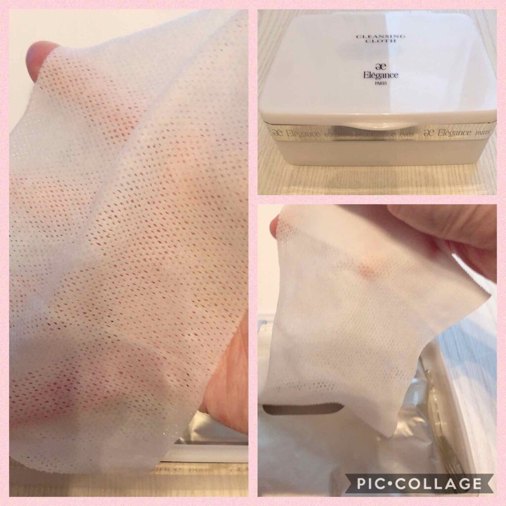 Elégance クレンジング クロスのクチコミ「お弁当箱みたいな見た目が気になって購入した、エレガンスのクレンジングクロス。

液があまり染み.....」（1枚目）