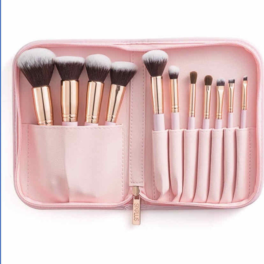 貴族のゴールド メイクブラシ11本セット 化粧ポーチ付き/SIXPLUS/メイクブラシを使ったクチコミ(2枚目)