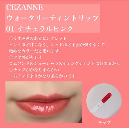 ウォータリーティントリップ/CEZANNE/リップティントを使ったクチコミ(3枚目)