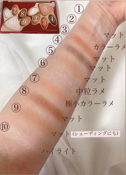 トラ十色アイシャドウパレット/COLORKEY/アイシャドウパレットを使ったクチコミ(4枚目)