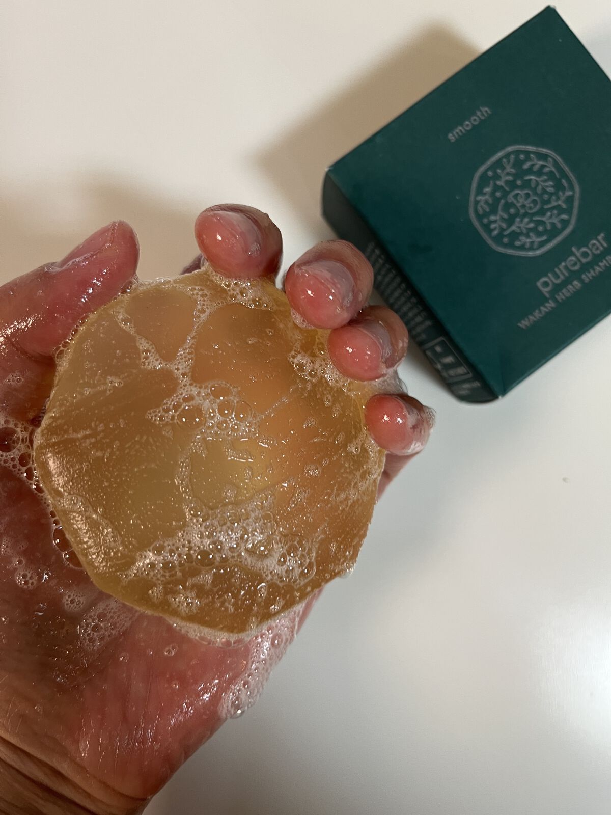 ピュアバー 和漢ハーブシャンプーバー スムース/purebar/市販シャンプーを使ったクチコミ（2枚目）