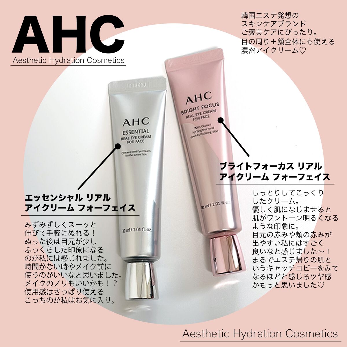 エッセンシャル リアル アイクリーム フォーフェイス/AHC/アイケア・アイクリームを使ったクチコミ(2枚目)