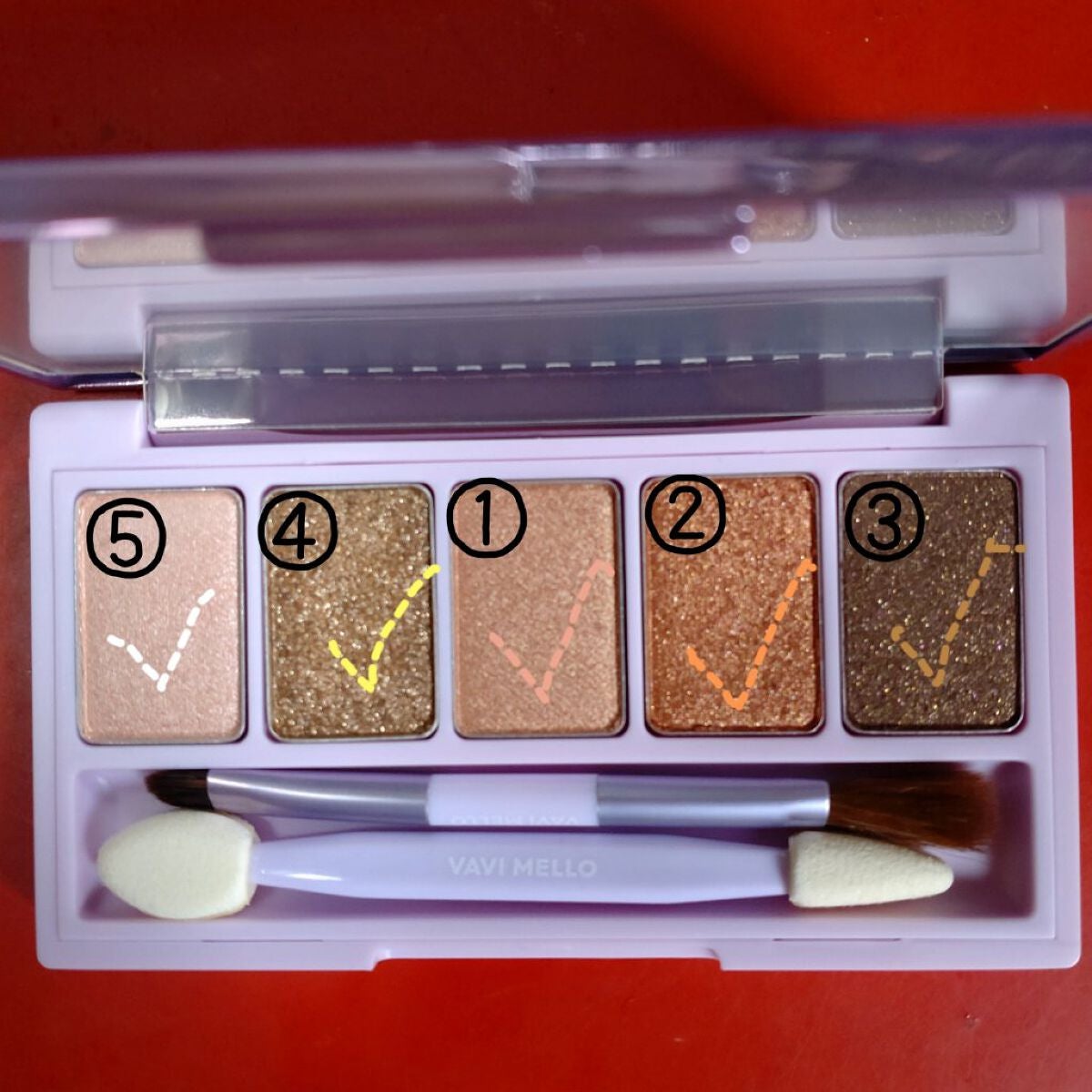 シャイニーアイパレットチャームブラウン/VAVI MELLO/アイシャドウパレットを使ったクチコミ(2枚目)