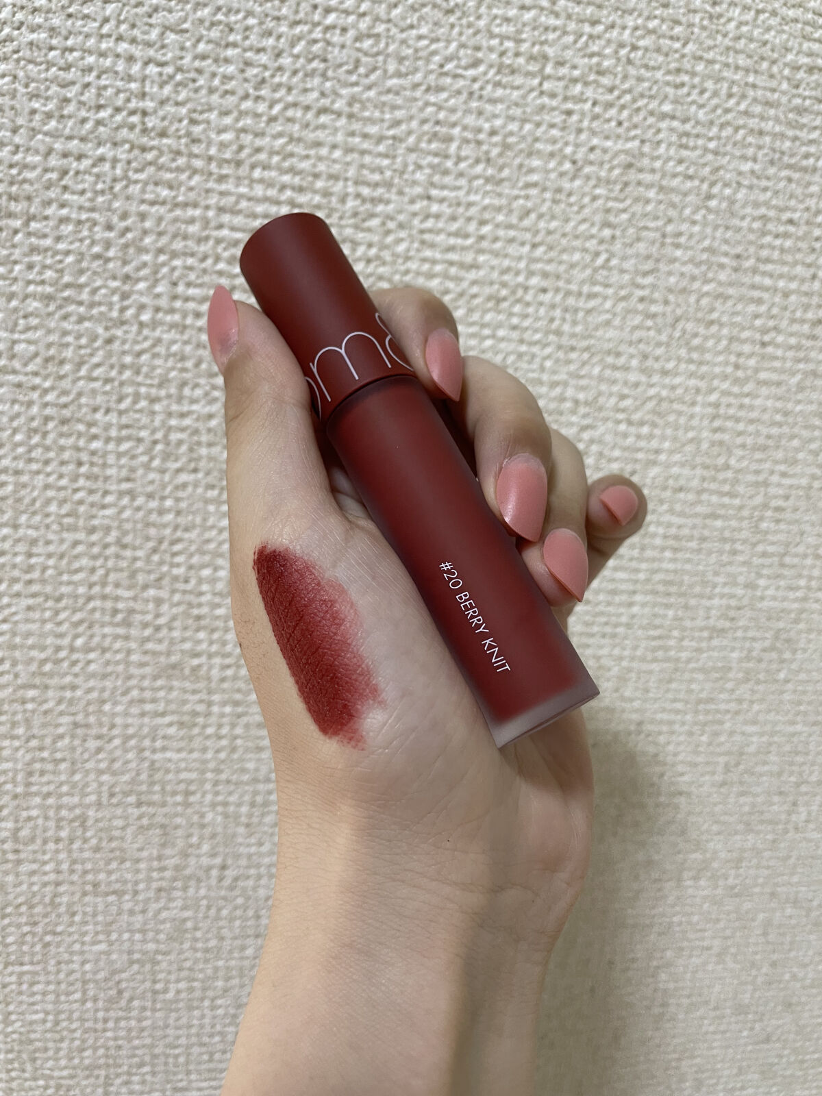 ゼロベルベットティント 20 ベリーニット(BERRY KNIT)/rom&nd/リップティントを使ったクチコミ（3枚目）