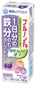 雪印メグミルク プルーンFe １日分の鉄分 のむヨーグルト 糖質・カロリーオフ