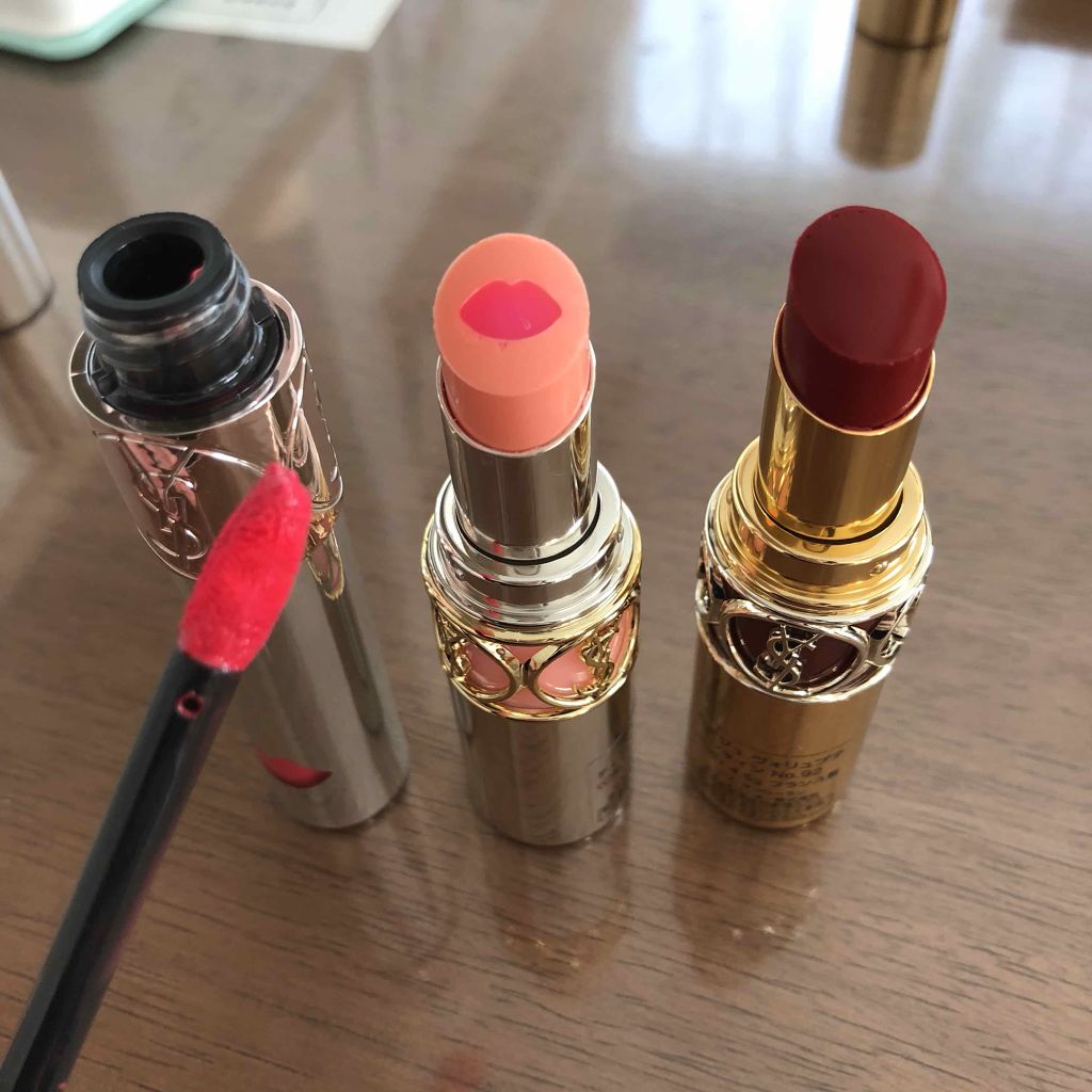 ルージュ ヴォリュプテ シャイン/YVES SAINT LAURENT BEAUTE/口紅を使ったクチコミ(2枚目)