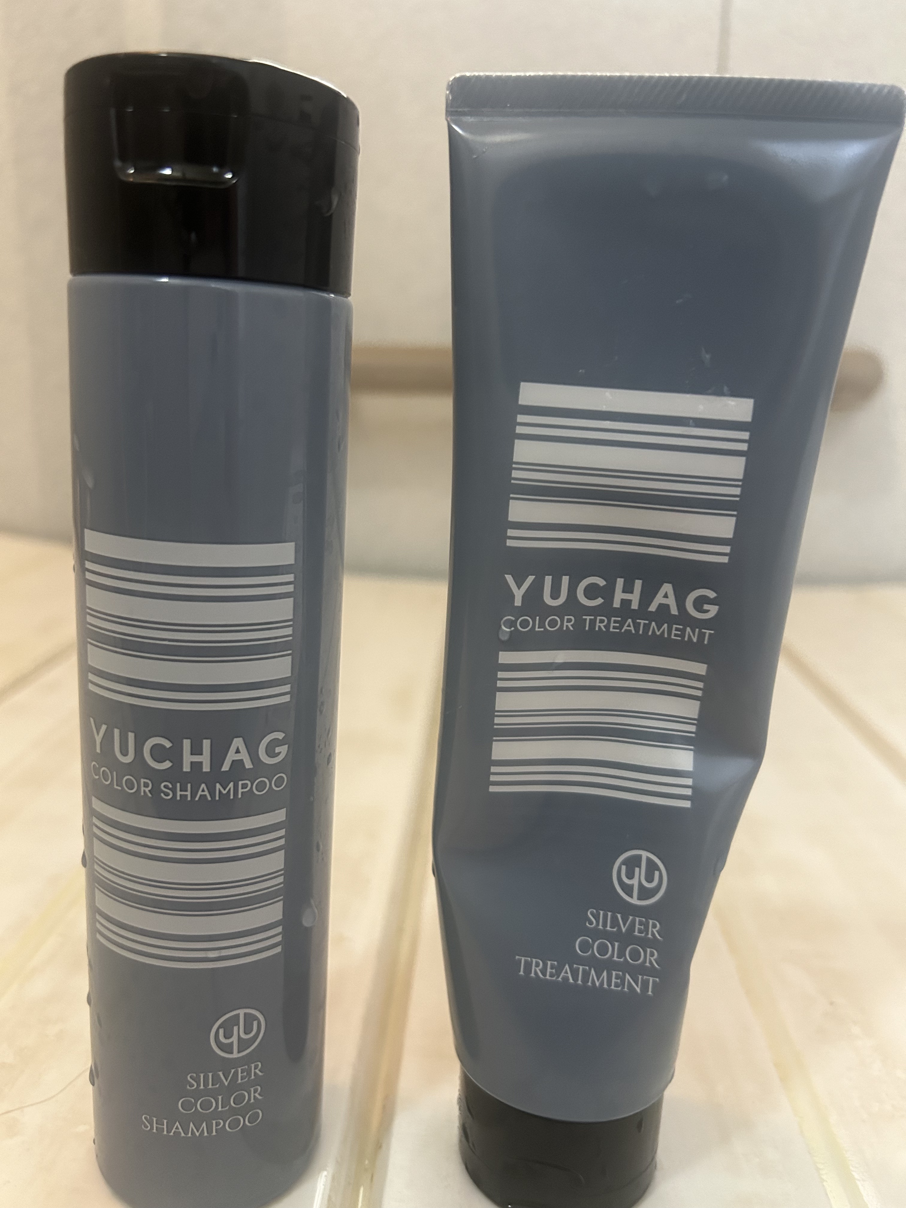 ユチャ　カラーシャンプー/カラートリートメント セット（シルバー）/YUCHAG/市販シャンプーを使ったクチコミ（1枚目）