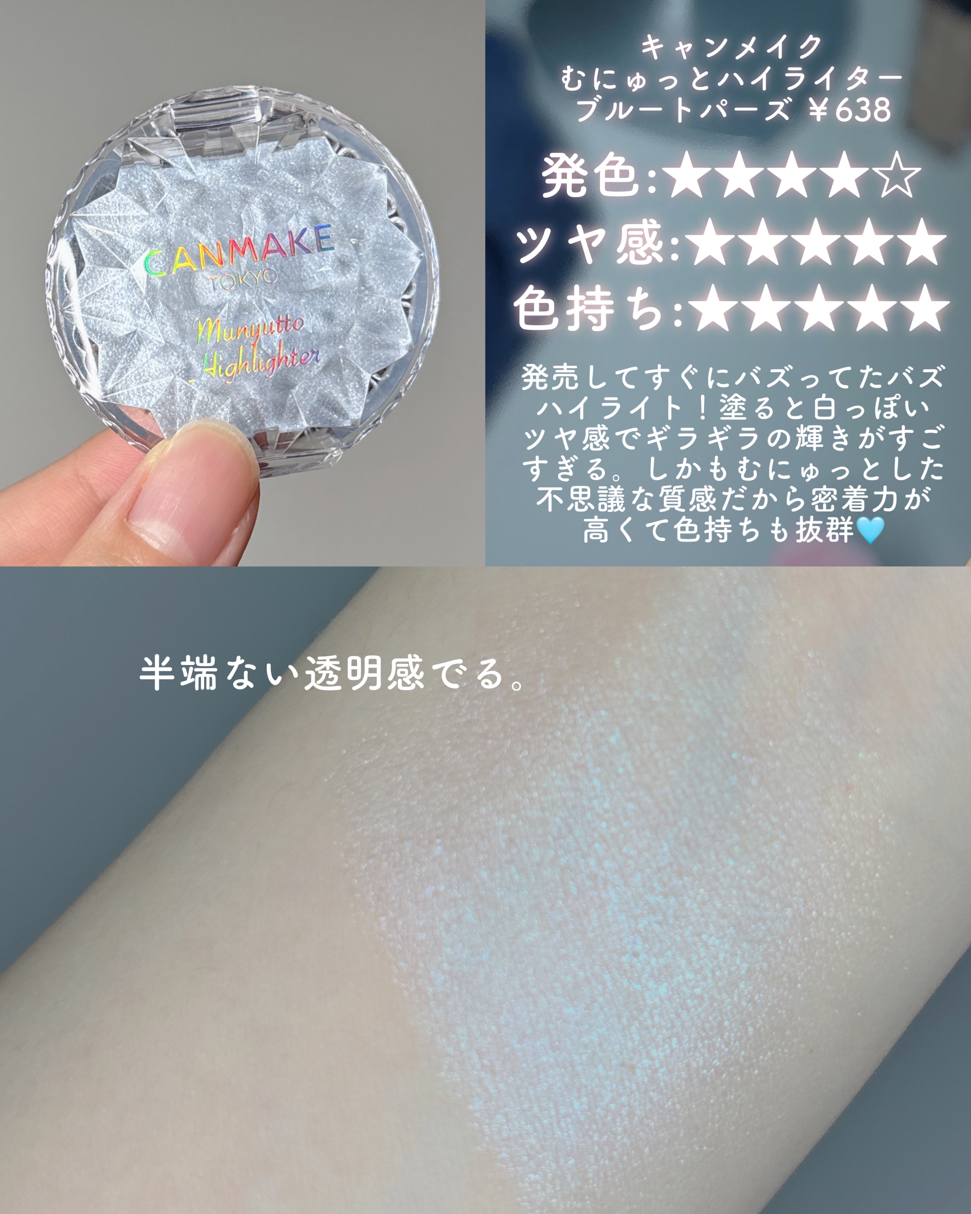 マルチファンクショナルハイライトパレット H02 エンジェルスキン/INTO U/ハイライトを使ったクチコミ（3枚目）