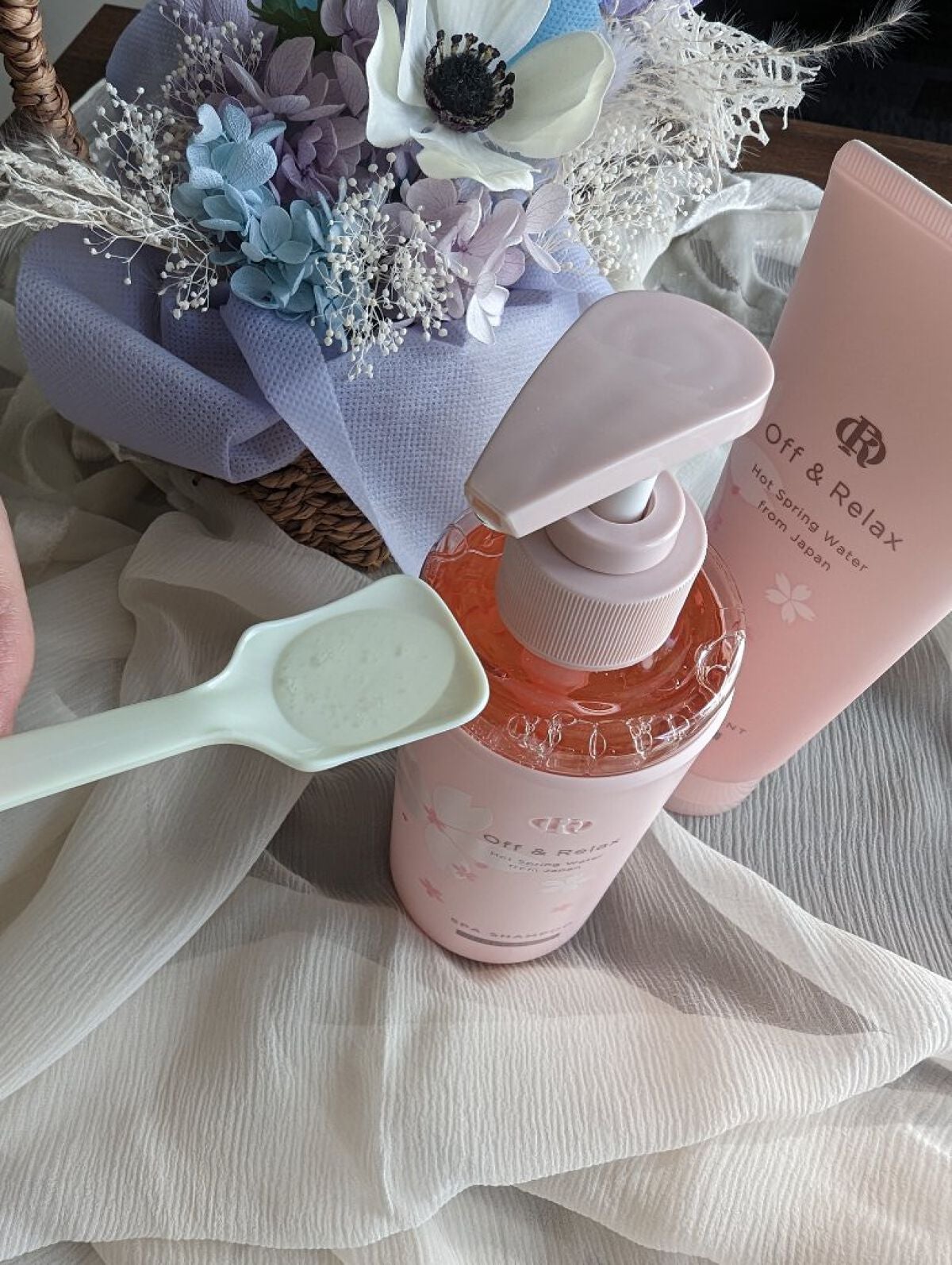 夜桜限定セット 甘く華やぐ夜桜の香り/Off&Relax/市販シャンプーを使ったクチコミ(2枚目)