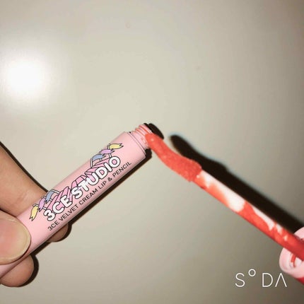 VELVET CREAM LIP & PENCIL/3CE/口紅を使ったクチコミ(3枚目)