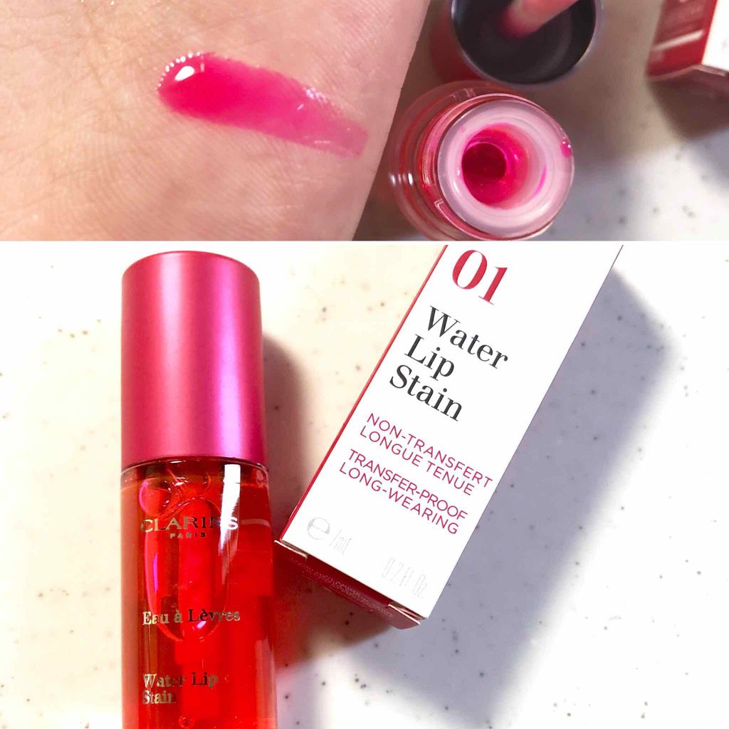 ウォーターリップ ステイン 01 ローズ ウォーター/CLARINS/リップグロスを使ったクチコミ（2枚目）