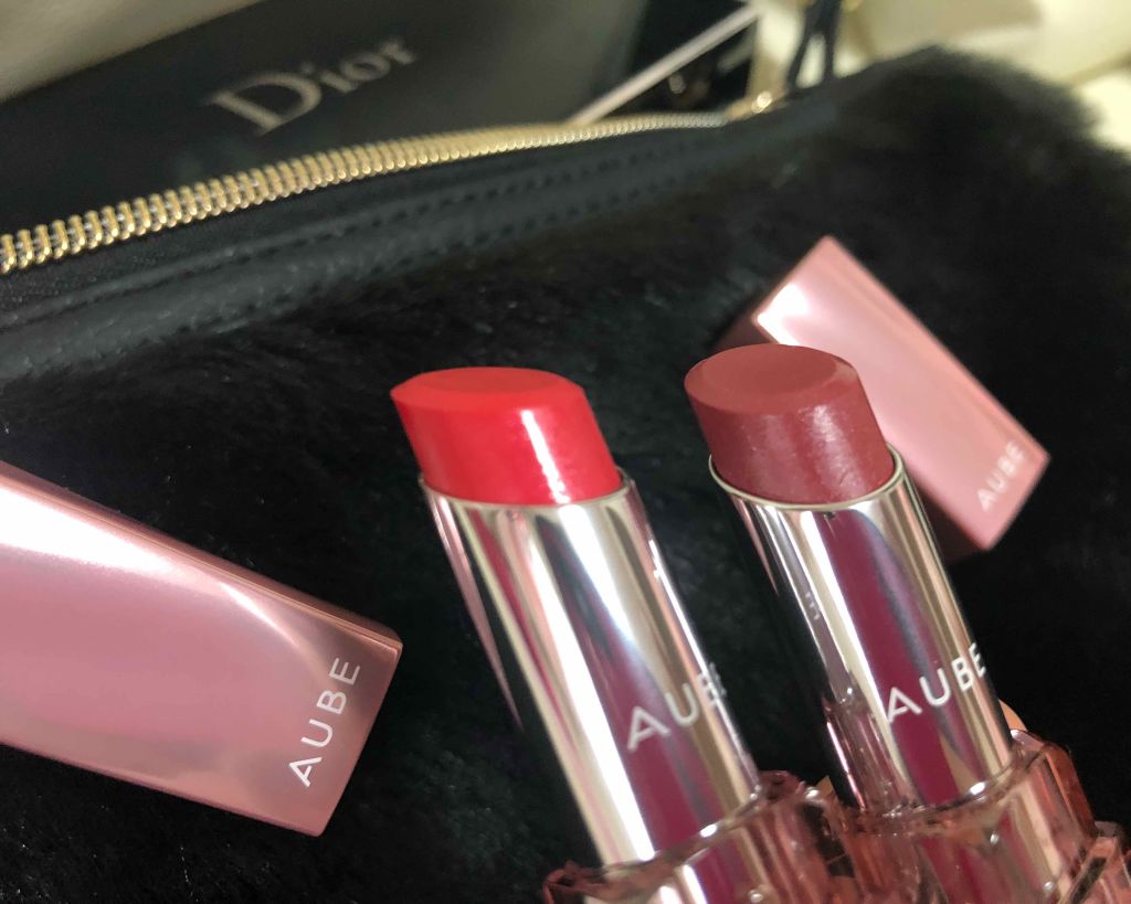 なめらか質感ひと塗りルージュ/AUBE/口紅を使ったクチコミ（1枚目）