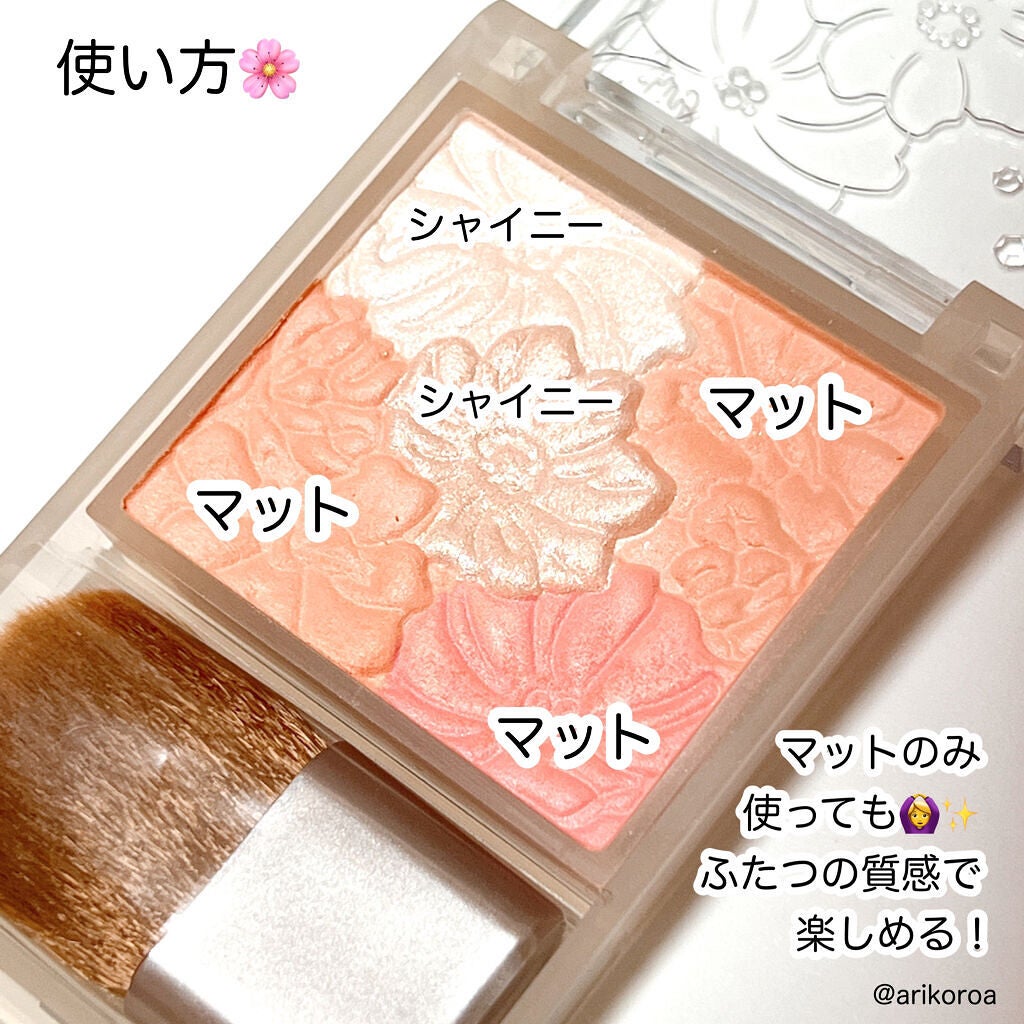 グロウフルールチークス(ブレンドタイプ)/キャンメイク/パウダーチークを使ったクチコミ(3枚目)