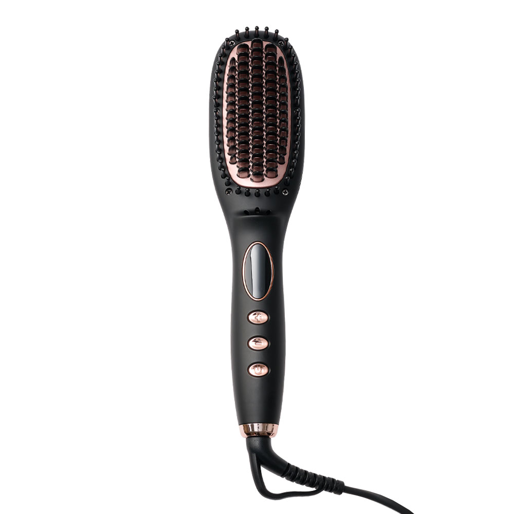 ブラシ型ヘアアイロン ブラック