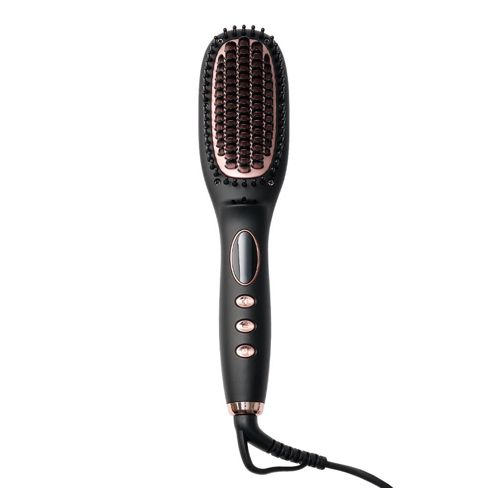 ブラシ型ヘアアイロン ブラック