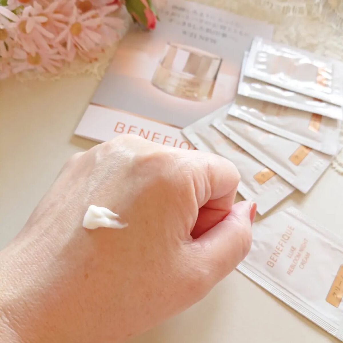 リュクス リブルームナイトクリーム/BENEFIQUE/フェイスクリームを使ったクチコミ（3枚目）