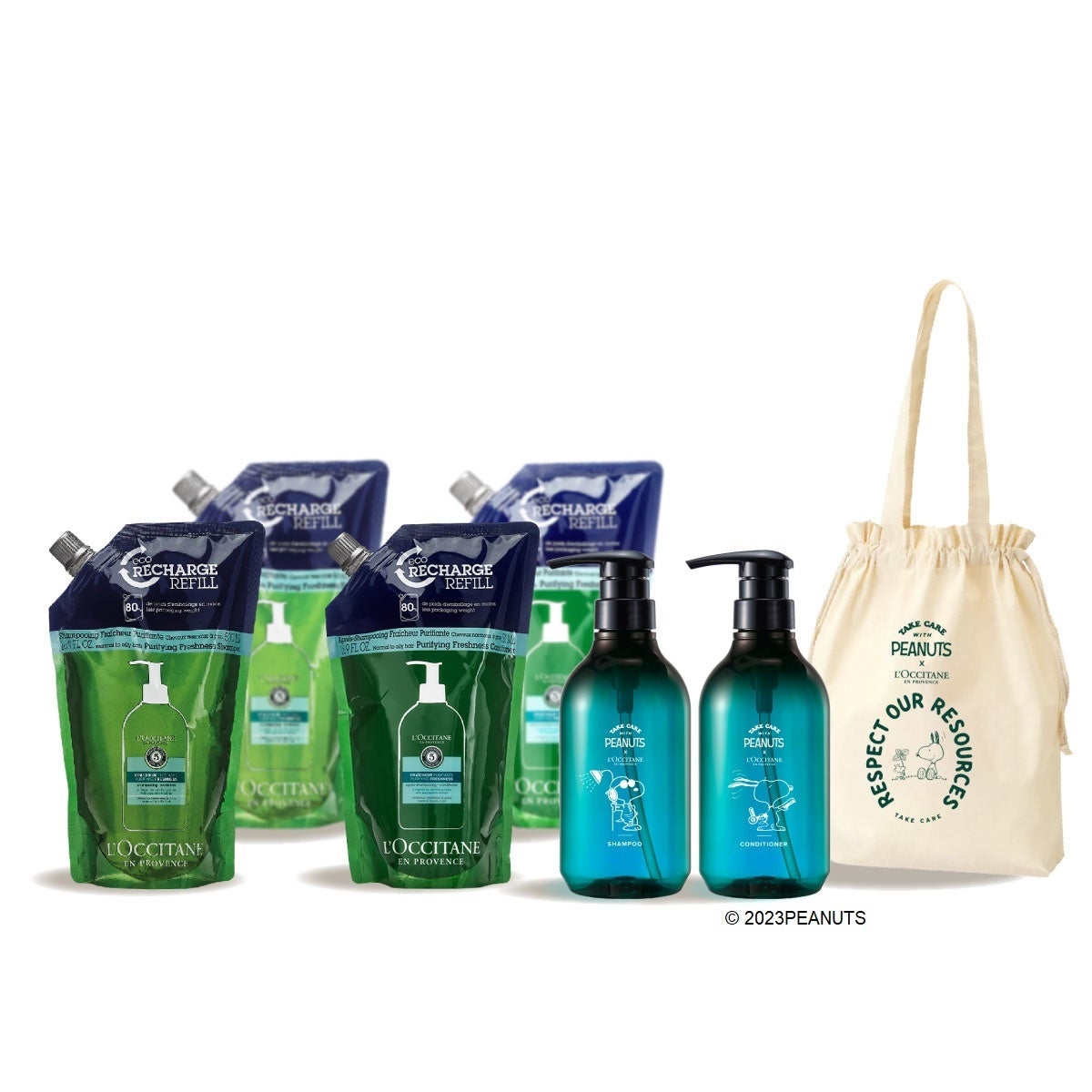 L'OCCITANE SNOOPYサマー ファイブハーブスピュアフレッシュネス レフィルバリュアブル
