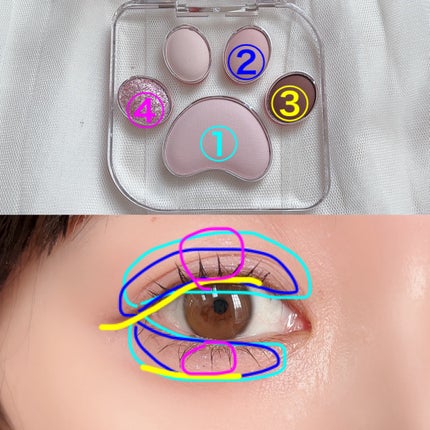 ミャオパウズアイシャドウパレット/MilleFée/アイシャドウパレットを使ったクチコミ(5枚目)