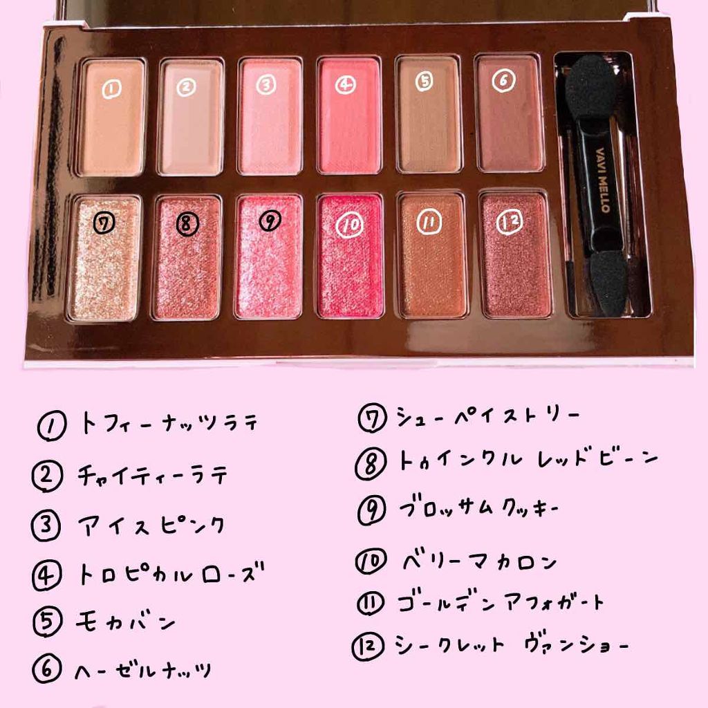 バレンタインボックス3ローズモーメント/VAVI MELLO/アイシャドウパレットを使ったクチコミ(3枚目)