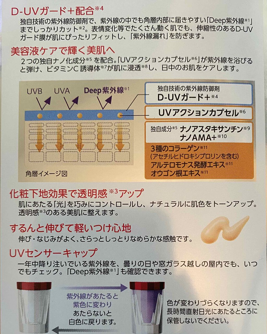 D-UVクリア ホワイトソリューション/アスタリフト/日焼け止めクリームを使ったクチコミ(3枚目)